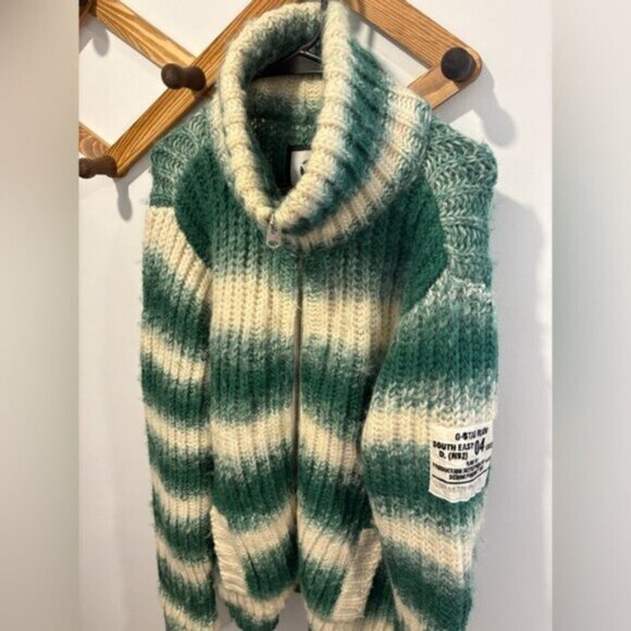 G STAR RAW- 100% WOOL - MENS ZIP UP SWEATER - Picture 4 of 14